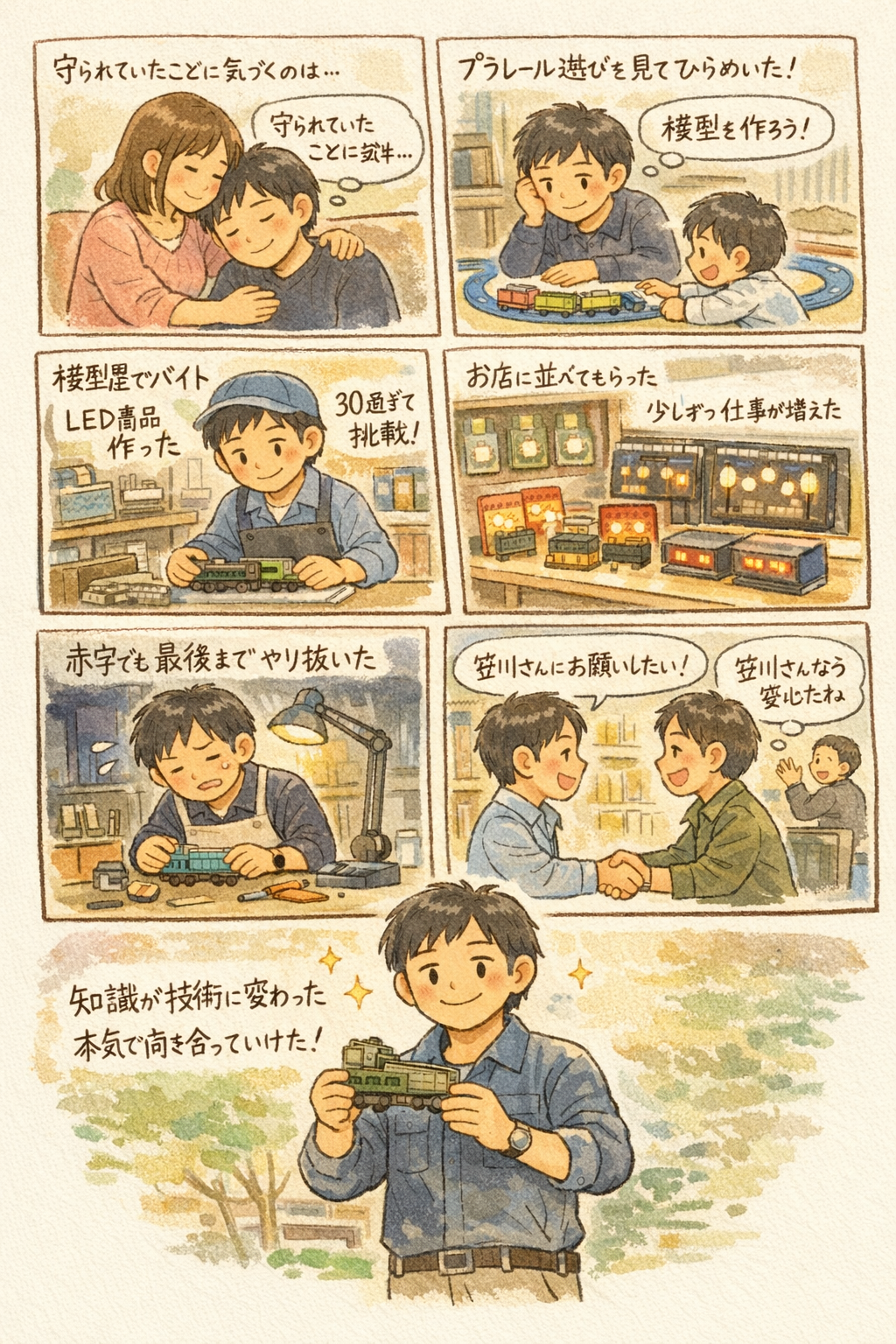 代表ストーリー: 妻の支え、模型事業への挑戦、信頼を得る